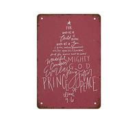 NAMEY Letrero de metal vintage de metal con texto en inglés "Christmas for Unto Us A Child is Born", letrero de Navidad, decoración de pared vintage, arte retro, decoración divertida para bar
