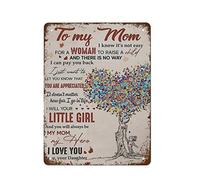 NAMEY Lienzo con texto en inglés «To My Mom» "I Will Always Be Your Little Girl", regalo para mamá de hija, regalos de cumpleaños para decoración de pared de café y hogar, 12 x 16 pulgadas