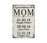 NAMEY My Greatest Blessings Call Me Mom Wife, regalo para mamá de niños, divertido letrero de metal vintage para dormitorio, sala de estar, cocina, patio, jardín, decoración de pared, regalo, 12 x 8