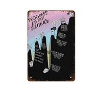 NAMEY Physical Progress is Not Linear Healing is Not Linear The Road to Success Mental Health Poster Counselor Psychologist Office Funny Vintage Metal Tin Sign for Home Coffee 12 x 8 pulgadas