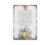 NAMEY Poema One Day When My Children are Grown, My Door Will Forever Be Open, for Parents Letrero retro de estaño, letreros de metal vintage, decoración de pared para el hogar, bar, granja, habitación