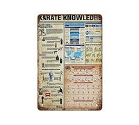 NAMEY Póster de satén de conocimiento de karate, póster de conocimiento de karate, arte de pared vintage, decoración del hogar, póster de conocimiento, arte marcial, póster de karate, letrero de metal