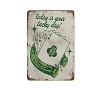 NAMEY Póster de «Today is Your Lucky Day» de As de corazones, decoración de día festivo del día de San Patricio, tarjeta de As, arte de pared verde, decoración retro, arte irlandés de la suerte, arte