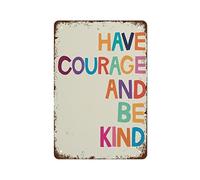 NAMEY Póster motivacional de pared con texto en inglés "Have Courage and Be Kind" Cenicienta para guardería, decoración del hogar, póster con citas inspiradoras, cartel vintage de estaño, letrero de