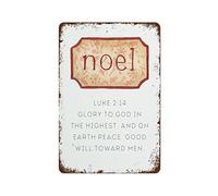 NAMEY Red Noel - Letrero de metal retro para pared, gloria a Dios en lo más alto y en la tierra, paz, buena voluntad hacia los hombres, decoración de pared vintage para el hogar, bar, granja, oficina