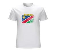 Namibia Flag City Map Important Resource Heroism Men's Cotton T-Shirt White Shirt Top tee L