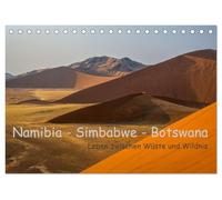 Namibia - Simbabwe - Botswana Leben zwischen Wüste und Wildnis (Tischkalender 2026 DIN A5 quer), CALVENDO Monatskalender: Eine Fototour durch eine wunderschöne afrikanische Landschaft