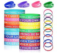 NAMIC 20 Piezas Pulsera de Silicona Motivadora, Pulseras de Silicona Coloridas, Elástica Inspirada en sílice, Pulseras de Goma de Motivación Accesorios y Regalos, Para Adolescentes, Mujeres y Hombres