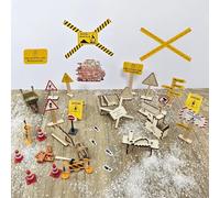 NAMIS Accesorios de Gnomo Sitio de Construcción,Gnomos Sitio de Construcción Decoración en Miniatura Navidad,Accesorios para Mini Obras de Construccións,Adecuado para Decoración y como Regalo