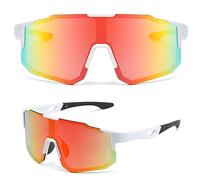 NAMIS Gafas de Sol de Deportivas Gafas Sol Polarizadas Ciclismo Hombre Mujer Gafas Ciclismo Fotocromaticas para Deporte y Aire Libre Conducir Pesca Ski Esquiar Golf Correr Corriendo MTB (Rojo)