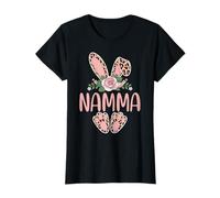 Namma Cute Leopard Bunny Orejas Floral Pascua Camiseta