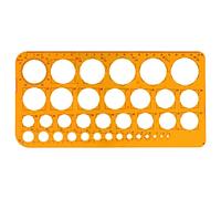 Namner Plantilla de círculo, con 36 círculos, plantillas de círculo para pintar, regla circular para ayudas de dibujo, plantilla de quilling, naranja transparente