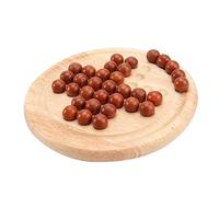 NAMOARLY 1 Juego Desafío De Cuentas De Madera Solitario Damas Chinas Juego De Mesa De Mármol De Madera Juegos De Mesa De Canicas para Adultos Ajedrez Niño Tablero De Clavijas Madera Maciza