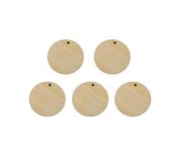 NAMOARLY 100piezas Discos de Madera Redondos Agujero Color Madera Natural para Joyería DIY Accesorios para Collares Pulseras y Llaveros Bases Redondas para Chapas Decorativas Materiales