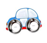 NAMOARLY 1pieza Plato Dividido De Acero Inoxidable Niño Niña Forma De Coche Vajilla Infantil Creativa Para Comida Suplementaria Para Hogar Y Guarderías