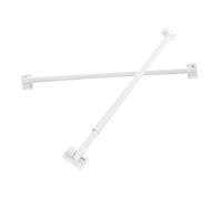 NAMOARLY 2 Piezas Barra de Cortina Adhesiva Extensible Doble Varilla Ajustable de Plástico para Baño y Hotel Diseño con Gancho Autoadhesivo Fácil de Instalar y Desmontar Resistente y