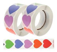 NAMOARLY 2 rollos Pegatinas Adhesivas de Corazón para Regalos de Unidades Colores Etiquetas de Autoadhesivas para Sobres Invitaciones y Manualidades de San Valentín