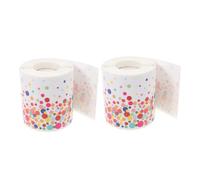 NAMOARLY 2 Rollos Pegatinas para Tablones de Anuncios Borde Ondulado y Festoneado de Puntos, Adhesivo de Papel Recubierto Blanco, Adecuado para Oficinas y Festivales