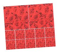 NAMOARLY 20hojas Servilletas De Papel Desechables Con Impresión De Rosas Rojas Para Fiestas Suministros Esenciales Para San Valentín Diseño Absorbente y Decorativo