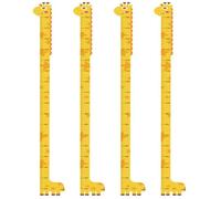 NAMOARLY 4 Pegatinas de Pared con Medidor de Crecimiento para Dormitorios Infantiles, Diseño de Dibujos Animados en Pvc, Medición Precisa para Niños en Habitaciones y Guarderías