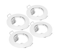 NAMOARLY 4 Piezas Foco Empotrable Downlight Empotrable, Marco para Bombilla Mr16, Hierro, Blanco, Abertura 50mm, Acabado Mate, para Renovación del Hogar y Tienda de Ropa