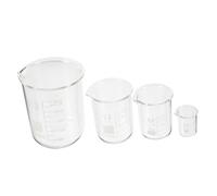 NAMOARLY 4 piezas Vasos Medidores de Vidrio Borosilicato Vasos de Medición Química para y Educación Resistencia Altas Base Estable y Diseño de Vertido