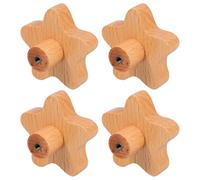 NAMOARLY 4 Pomos de Madera Maciza para Muebles, Tiradores de Puertas de Armario Redondos, Perillas de Cajón Pequeñas, Accesorios Decorativos para Cocina y Gabinetes, Acabado Natural y