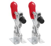 NAMOARLY Abrazadera de Palanca Rápida Metálica 2 Unidades Gh 201-b, Sujeción Horizontal Cabezal de Goma Ajustable, Mango Vinilo Galvanizado, Herramienta Manual para Carpintería y Soldadura