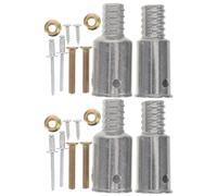 NAMOARLY Adaptador de Extensión para Escoba, Kit de Reparación de Cabeza Roscada Metálica, Aleación de Aluminio, Plata, Diámetro Interior 22 y 25, para Palo de Escoba y Poste de Extensión,