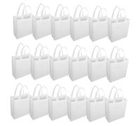 NAMOARLY Bolsa De Compras Reutilizable De Tela No Tejida Blancas 25x30x10 Cm Asas Resistentes para Mujer y Familia, Adecuado para Supermercado, Viajes y Uso Diario, Pack 30 Unidades