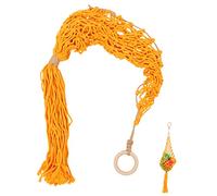 NAMOARLY Bolsa De De Macramé Colgante Organizador De Reutilizable para Almacenamiento Cocina Mano con Cuerda De Algodón Color Amarillo