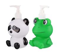 NAMOARLY Botellas de Prensa para Loción de Dibujos Animados, 2 Piezas 300ml, Dispensadores Recargables de Plástico Seguro, Ideales para Champú, Gel de Baño y Jabón Líquido en Baño Infantil