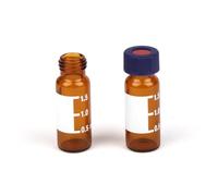 NAMOARLY Botellas de Vidrio de 1.5ml Tapón de Rosca y Sello, Pequeñas para Almacenamiento de Muestra, 100 Piezas para Laboratorio, Cromatografía y Análisis Científico