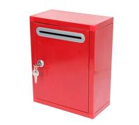 NAMOARLY Caja de Donaciones Rojo y Buzón de Sugerencias de Acero Inoxidable Gran Capacidad y Cerradura para Oficina y Unidad de Trabajo