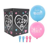 NAMOARLY Caja de Globos de Papel para Revelación de Género y Shower, Material Papel y Plástico, Set 1 Fiesta Shower