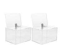 NAMOARLY Caja de Sugerencias de Acrílico Transparente 2 Piezas con Ranura y Cerradura, Urna Organizadora para Votos, Donaciones y Almacenamiento, Adecuado para Oficina, Empresa y Eventos