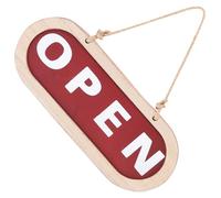 NAMOARLY Cartel de Madera para Colgar Doble Cara Cordón, Señal Reversible Abierto y Cerrado para Puerta de Negocio, Decoración Rústica para Escaparate