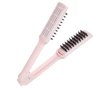 NAMOARLY Cepillo Alisador de Pelo Rosa en Forma de V, Plegable y Portátil, Herramienta Dual para Peinar y Alisar, Adecuado para Uso Diario y Viajes