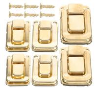 NAMOARLY Cerrojo de Maleta Vintage de Hierro 6 Piezas (2 Grandes, 2 Medianos, 2 Pequeños) Hebilla Dorada para Cajas, Armarios y Estuches, Cerradura Resistente para Joyeros y Cajas de