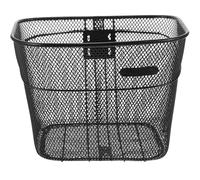 NAMOARLY Cesta Metálica para Bicicleta Doble Borde Negra Resistente y Reforzada Cesta Frontal Práctica para Manillar para Ciclismo y Transporte al Aire Libre