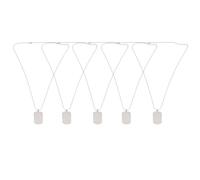 NAMOARLY Collar y Cadena de Acero Inoxidable con 5 Placas de Metal Resistente Etiqueta de Identidad Militar, Puede ser Grabado, Color Plata para Hombre Adulto