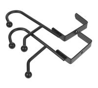 NAMOARLY Ganchos para Puerta Negros de Acero al Carbono, Colgador Doble sin Adhesivo, Resistente al Óxido, Paquete de 2 para Dormitorio y Armario