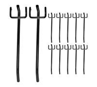 NAMOARLY Ganchos para Tablero Perforado de Metal Negro, 4 Mm de Grosor, Compatibles con Tableros de 2,5 Cm, Juego de 30 Unidades para Organización en Garaje, Supermercado y Taller