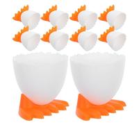 NAMOARLY Huevera de Plástico Blanco para Huevos Duros Soporte Estable y Diseño Creativo en Forma de Pollo para Cafés y Desayunos en Casa, Pack de 20 Unidades
