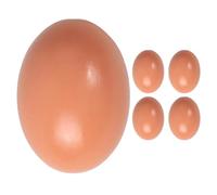 NAMOARLY Huevos de Madera Falsos para Manualidades, Paquete de 5 Unidades, Tamaño Realista, Superficie Lisa, Decoración de Pascua y Juego Infantil de Simulación
