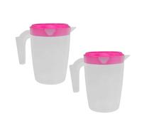 NAMOARLY Jarras de Agua Fría Diseño Elegante y Versátil de 1l Juego de 2 con Tapa para Nevera, Hechas de Abs para Bares y Uso Doméstico