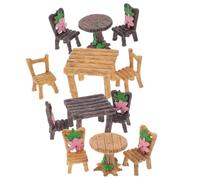 NAMOARLY Juego de Mesa y Sillas en Miniatura, de Resina