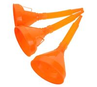 NAMOARLY Kit de 3 Embudos de Plástico Naranja para Aceite Automotriz Boca Ancha, Flujo y Alta Visibilidad para Uso en Motor y Mantenimiento