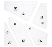 NAMOARLY Kit de 5 plantillas de acolchado y regla de costura irregular en acrílico, herramienta portátil para entusiastas del quilting en proyectos DIY y costura