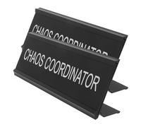 NAMOARLY Letreros de Mesa de Aluminio en L 6x18 Cm, Soportes para Placas de Identificación de Escritorio, 2 Piezas, Negro, para Oficina, Reuniones y Reservas de Asientos